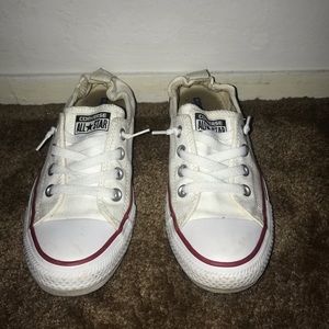 White converse that don’t need laces tied